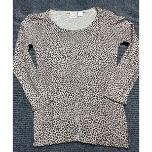 Parfait Cardigan Sweater Womens XS Leopard Button Front Lightweight Animal Print